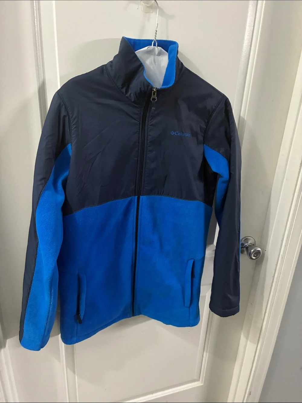 Columbia boys Navy and Bright Blue Two-Tone Puffer Jacket